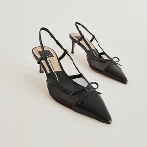 Dolce Vita Elegant Black Slingback Kitten Heels